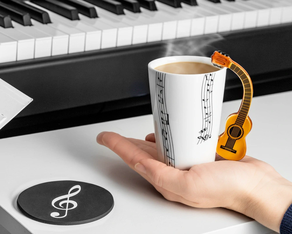 Music hrnek klasická kytara + podtácek